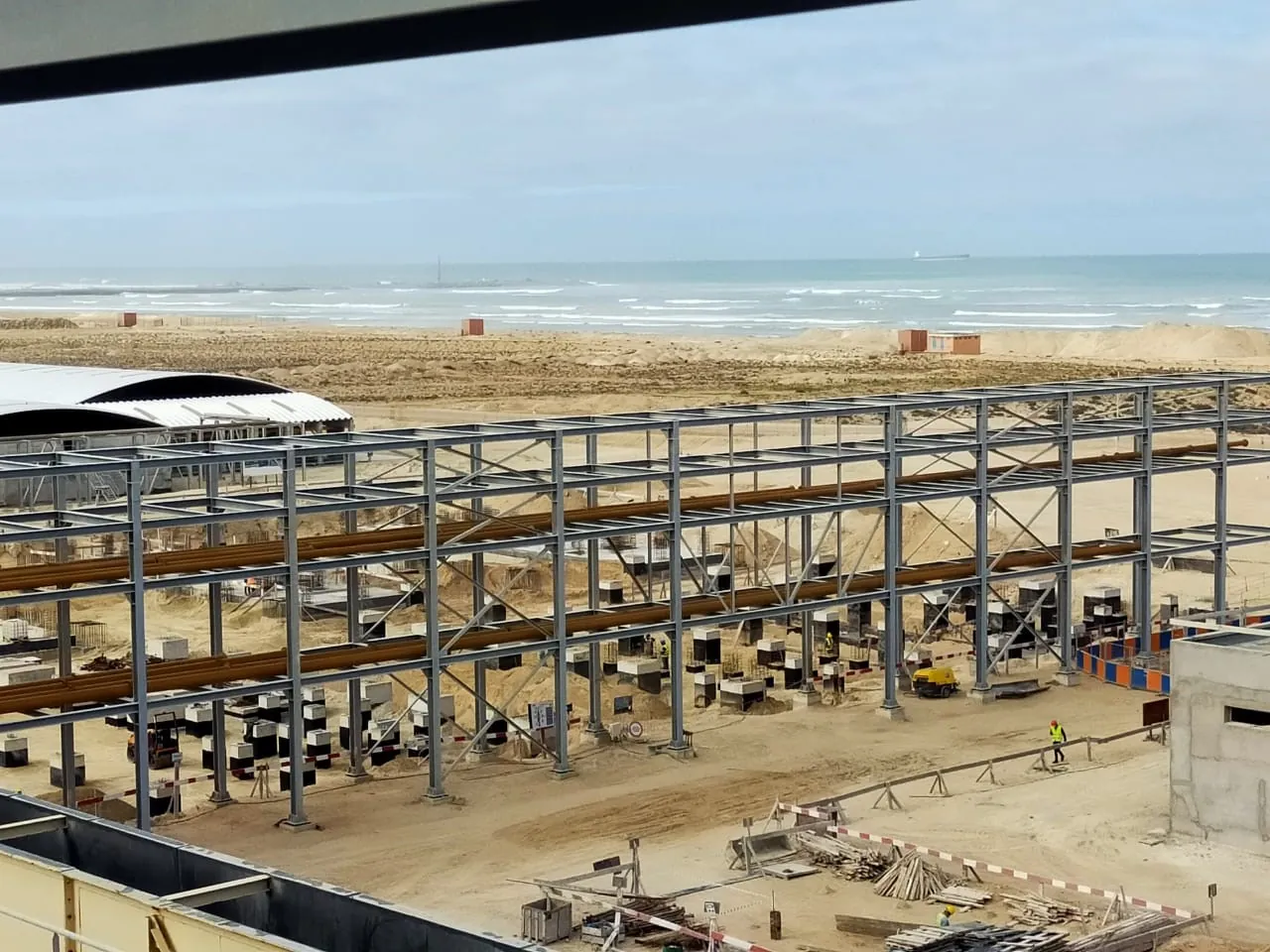Charpente métallique de la phase 2 de la nouvelle laverie de Laâyoune