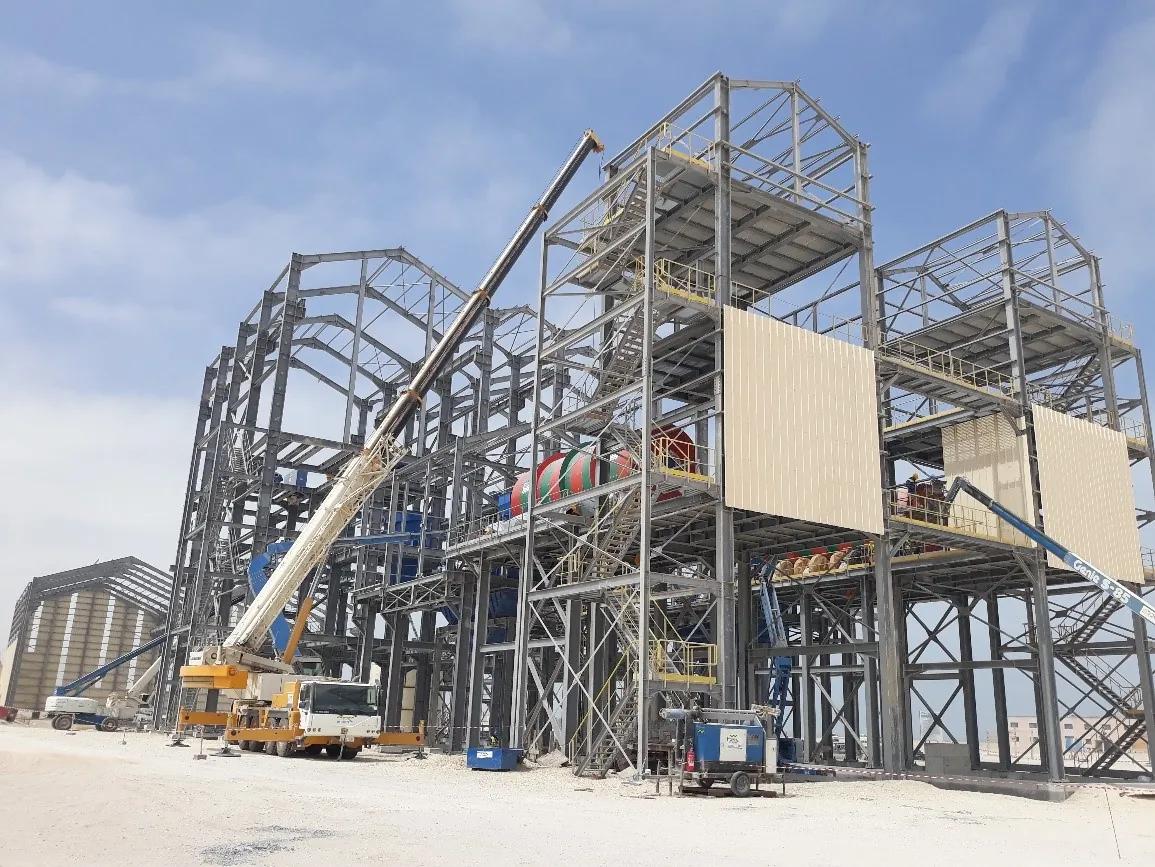 Chantier de charpente m&eacute;tallique